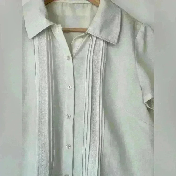 Vintage El Corte Ingles White Travel Button Up Shirt Vacation Cabana 2XL - Picture 3 of 11